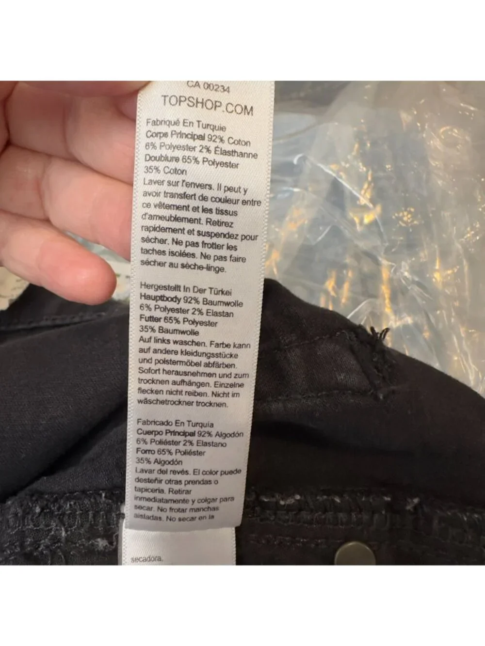 Topshop Jamie Jeans Womens W30 Black High Rise Skinny Distressed Knee Stretch